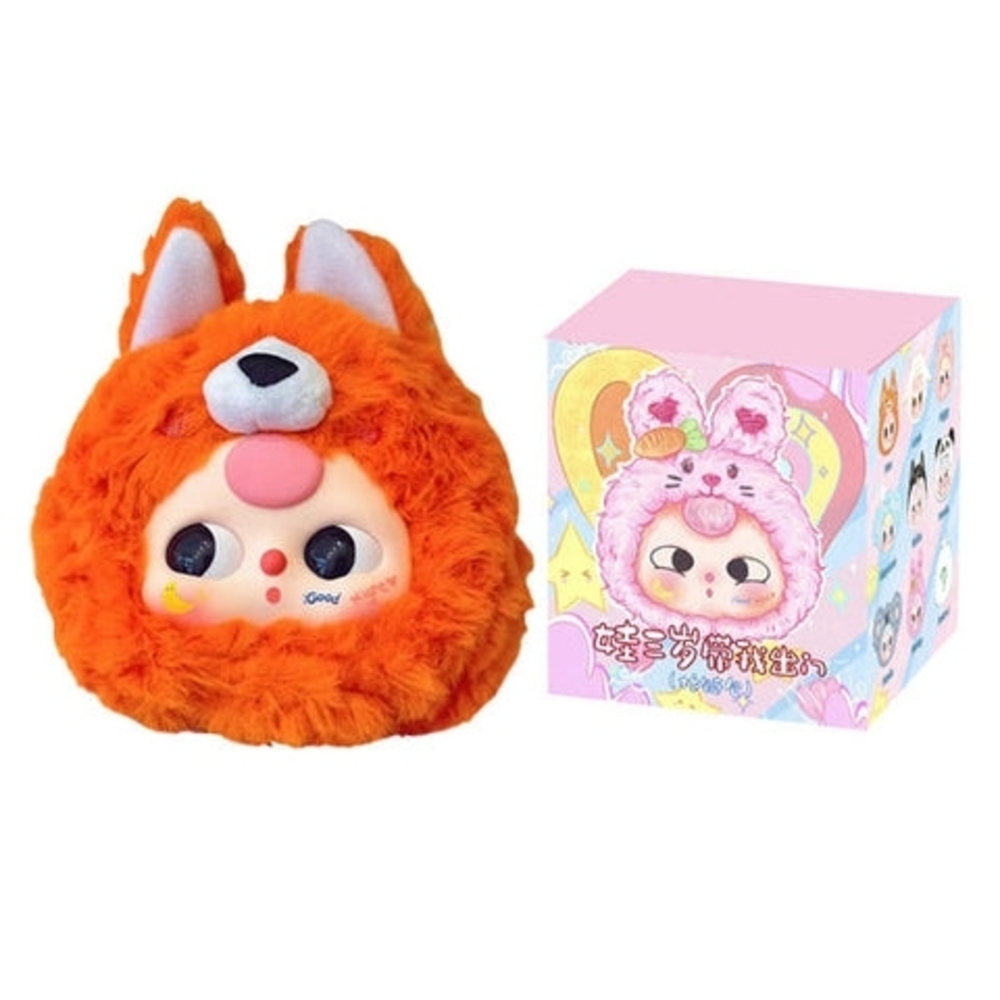 100% Verified Blind Box AUTHENTIC Baby 3 Labubu Coin Purse Orange Fox Plush Toy
